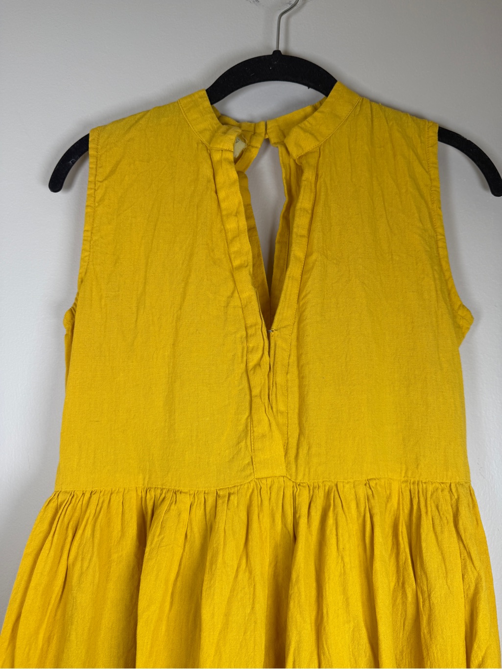 Seamsfriendly Golden V-Neck Tier Maxi Cotton Flax Dress Size 34" Regular — image 5 of 8
